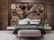 3D Retro Mechanical Clock Gear Steampunk Wallpaper Wall Mural Wall Decor Wall Art Wall Sticker Remoable Wallpaper
