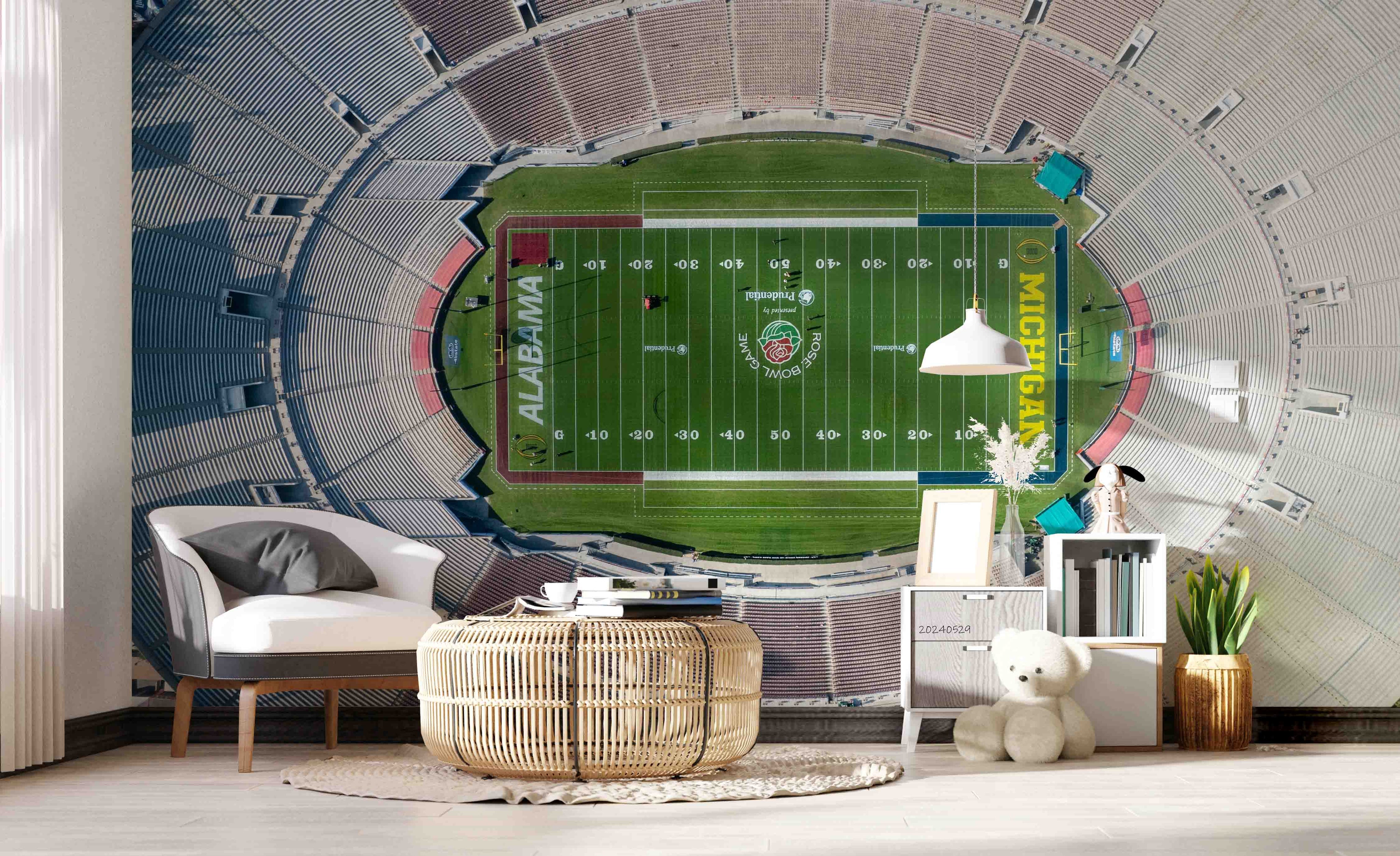 3D Architecture Stadium Logo Ietter Wall Mural Wallpaper YXL 208