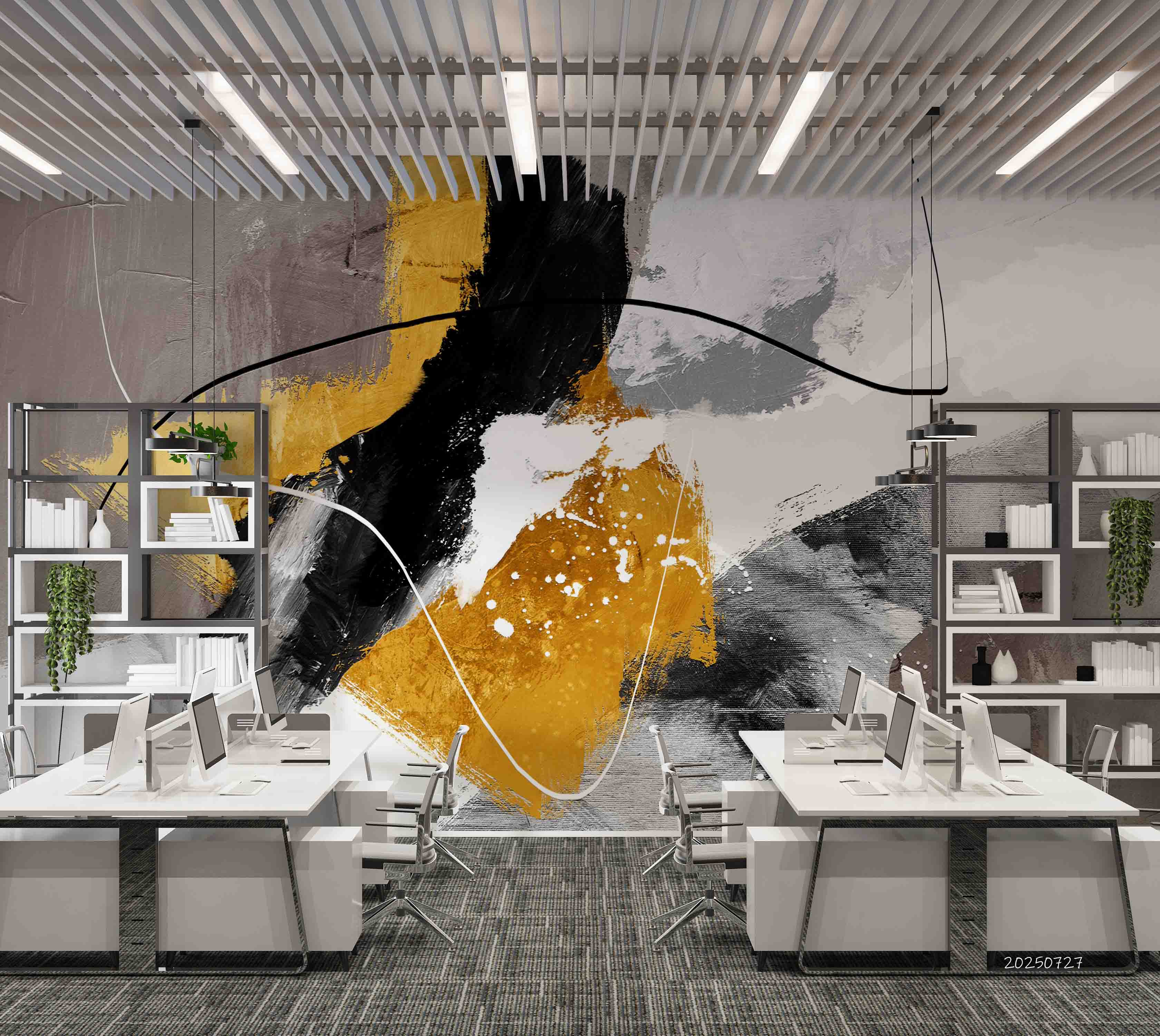 3D Office Business Commerce Abstract Modern Wall Mural Wallpaper 43