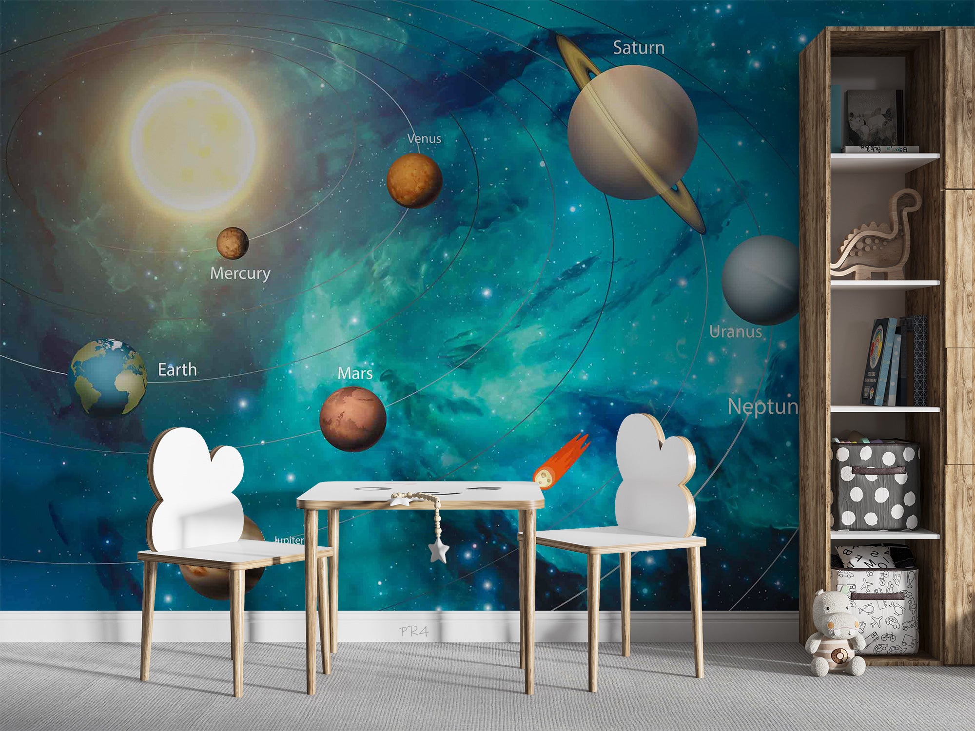 3D Space Planet Orbit Satellite Wall Mural Wallpaper GD 3903- Jess Art Decoration