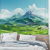 3D Sky Cloud Mountains Nature Landscape Wallpaper Wall Mural Wall Decor Wall Art Wall Sticker Remoable Wallpaper LQH 28