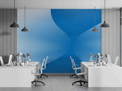 3D Office Business Commerce Blue Tosca Stripes Wall Mural Wallpaper 33