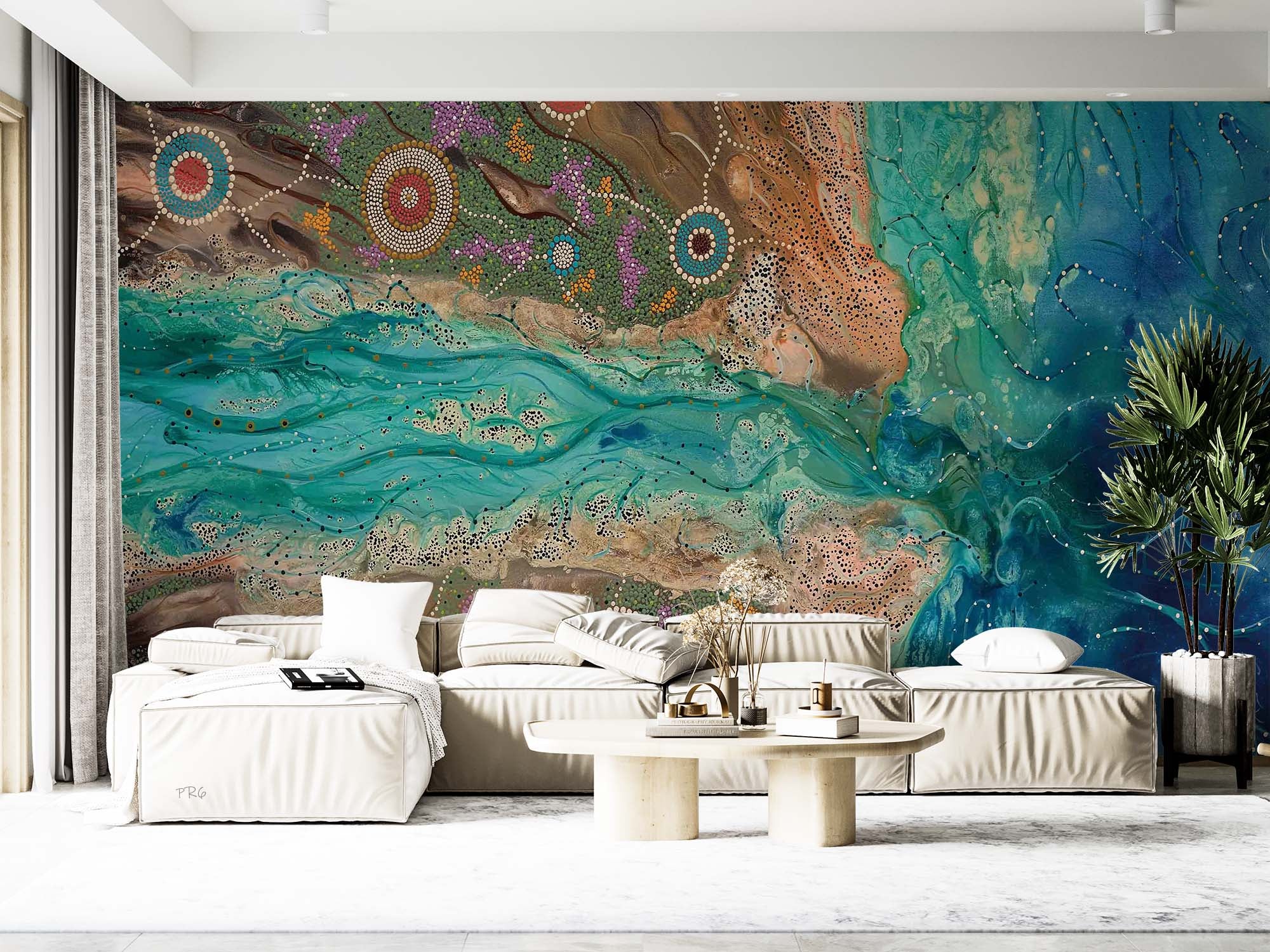 3D Abstract Ocean Mountain Wall Mural Wallpaper YXL 8- Jess Art Decoration
