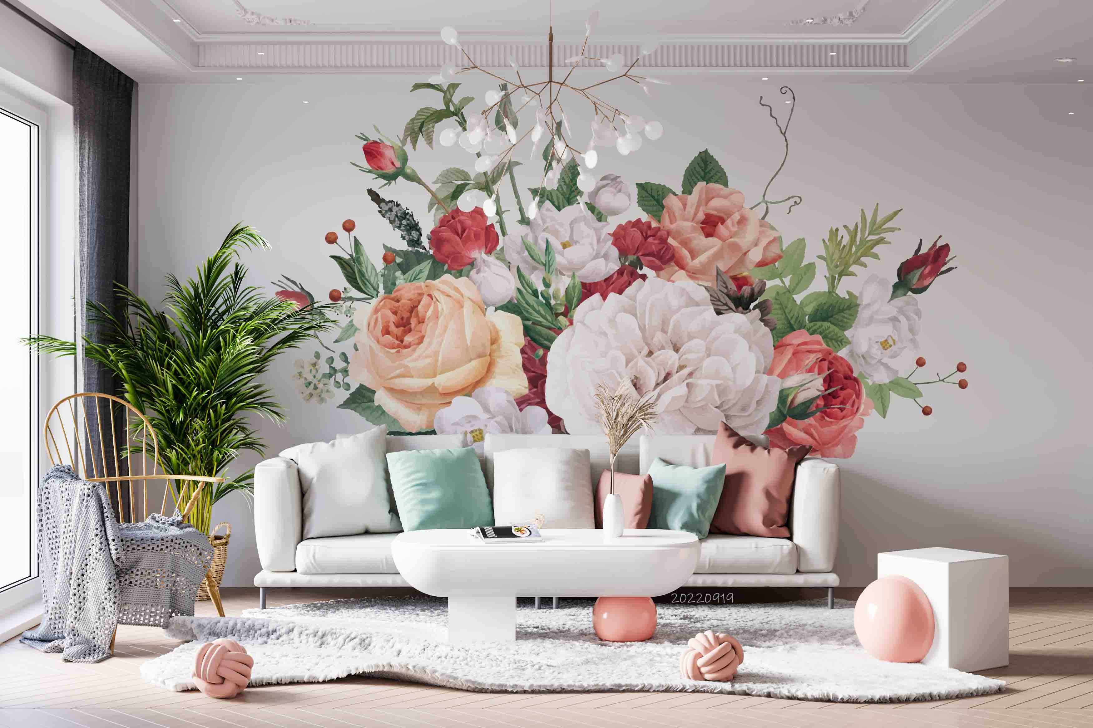 3D Colorful Floral Bouquet Background Wall Mural Wallpaper GD 3470- Jess Art Decoration