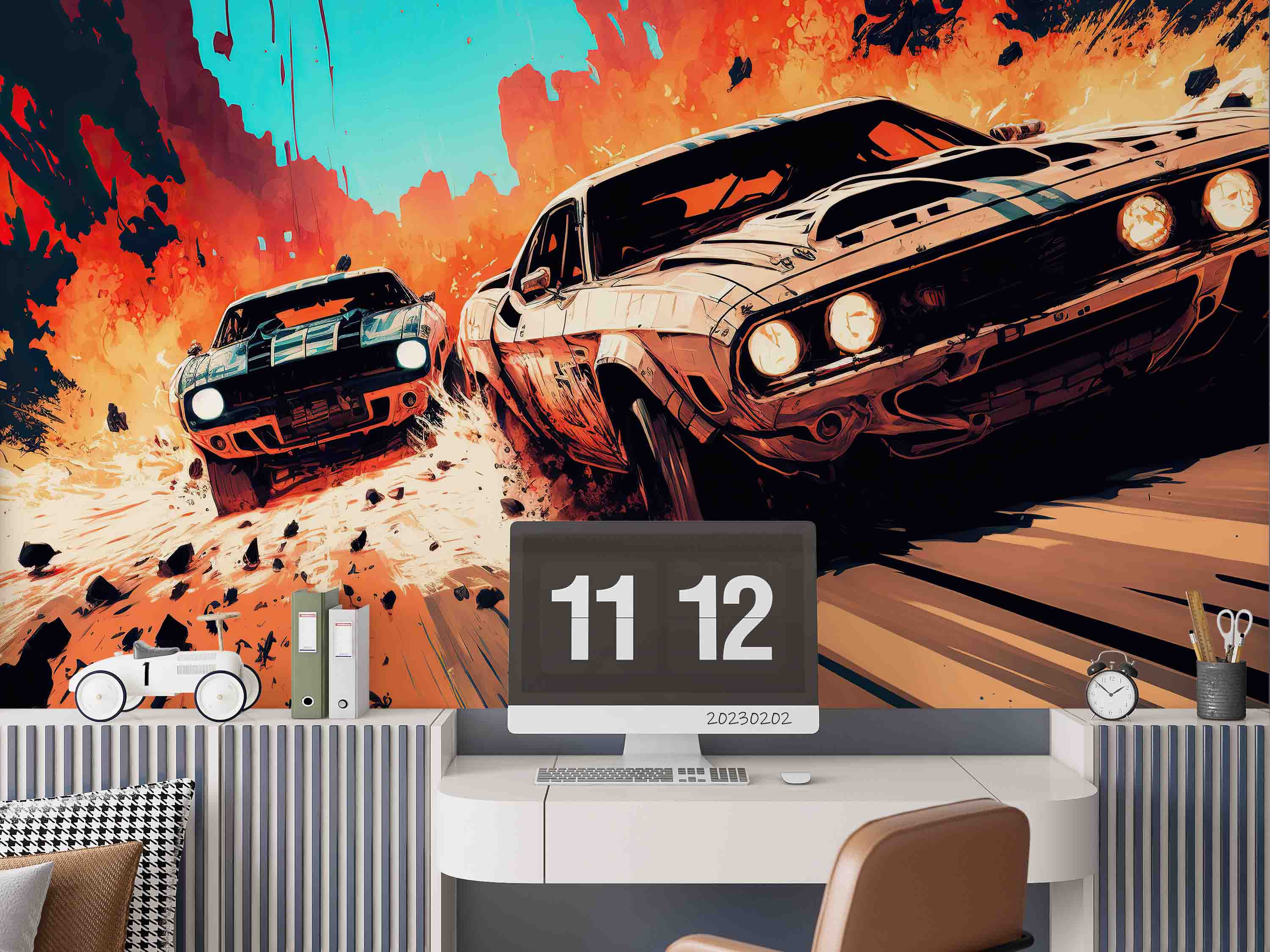 3D Painting Automobile Croci Wall Mural Wallpaper YXL 13- Jess Art Decoration