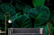 3D Tropical Green Leaves Background Wall Mural Wallpaper GD 4151- Jess Art Decoration