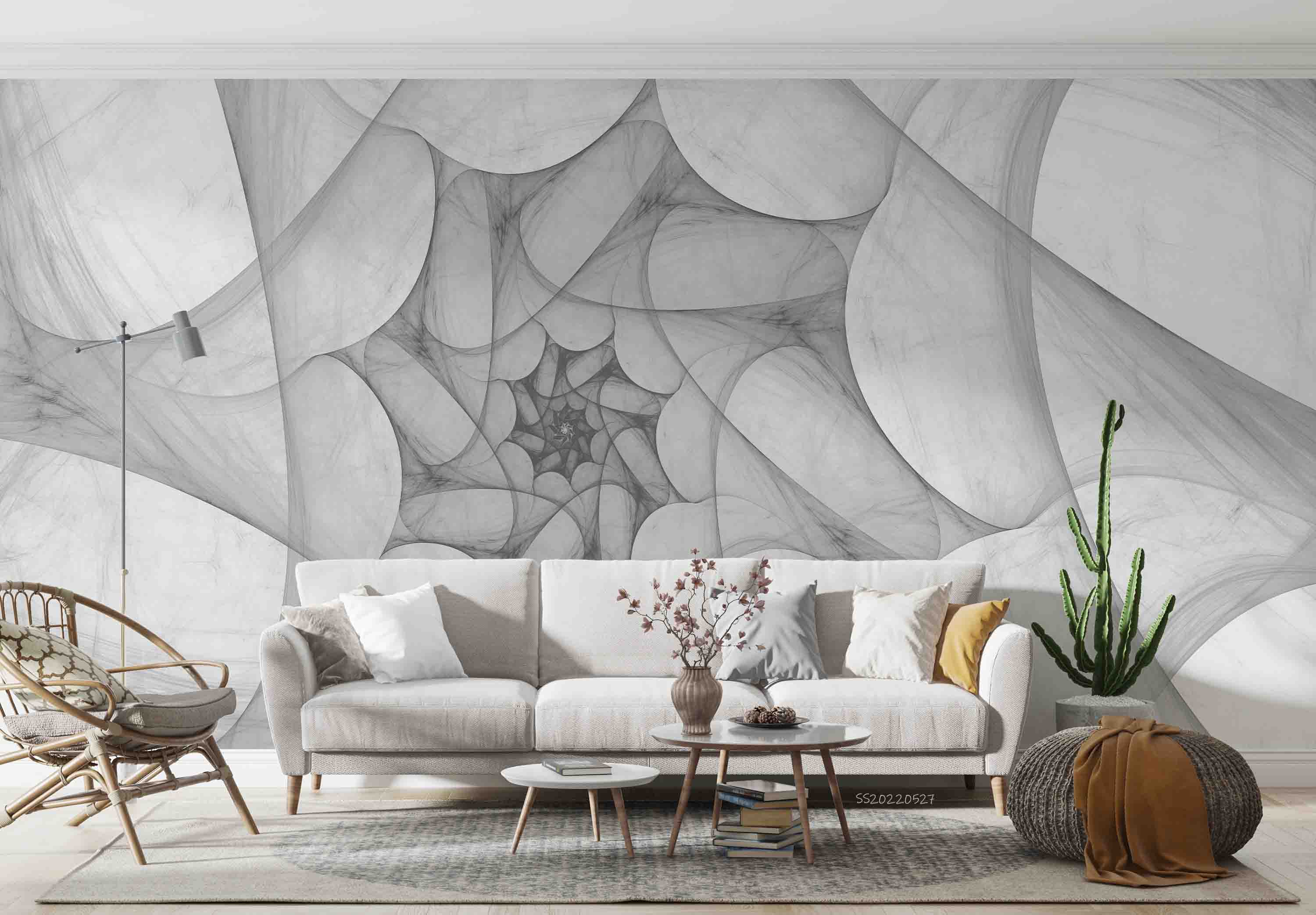 3D Abstract Fractal Background Gray Wall Mural Wallpaper GD 4236- Jess Art Decoration