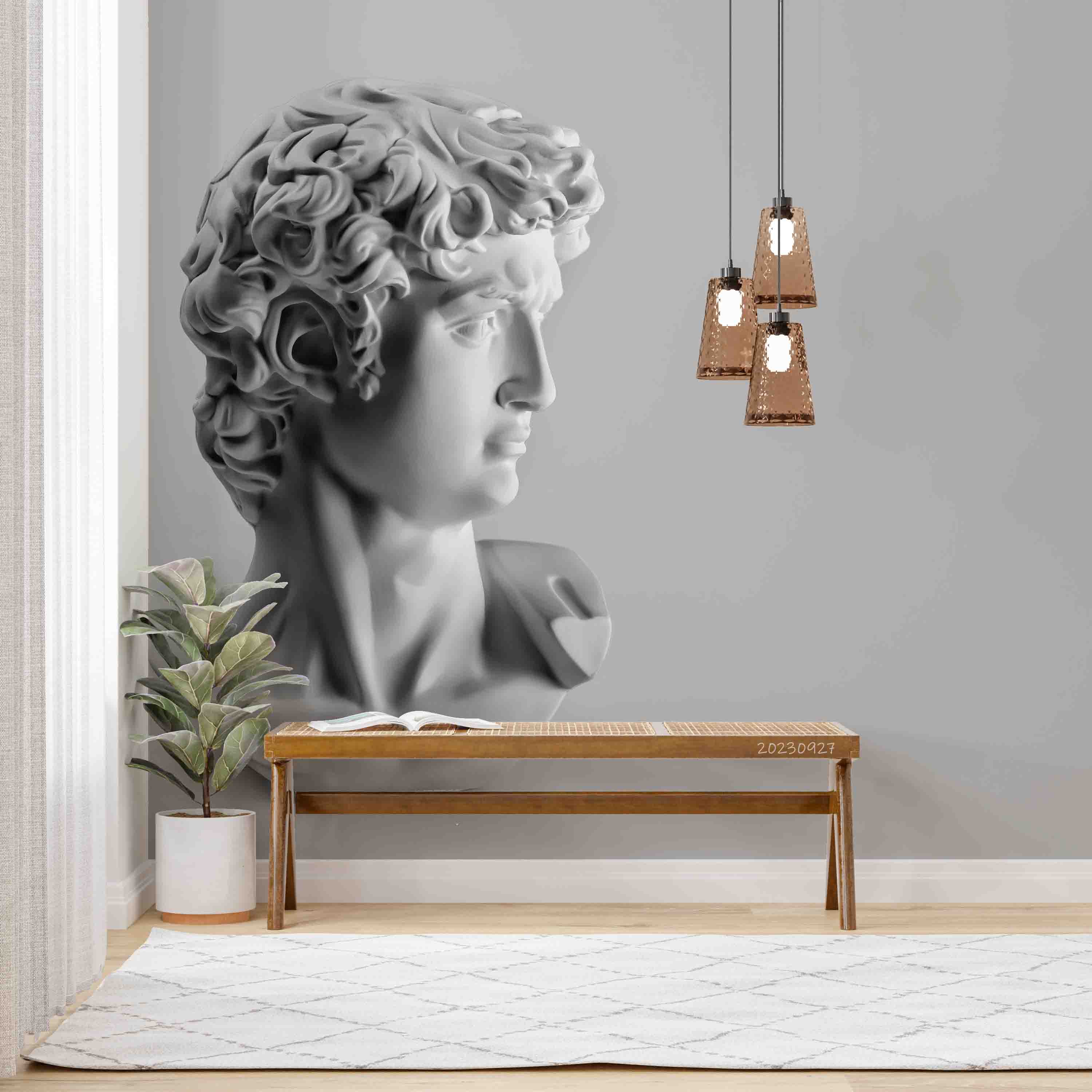 3D Sculpture Woman Hand Gray Wall Mural Wallpaper YXL 2443