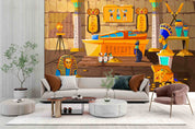3D Ancient Egypt Pattern Egyptian Hieroglyphic Symbols Wallpaper Wall Mural Wall Decor Wall Art Wall Sticker Remoable Wallpaper LQH