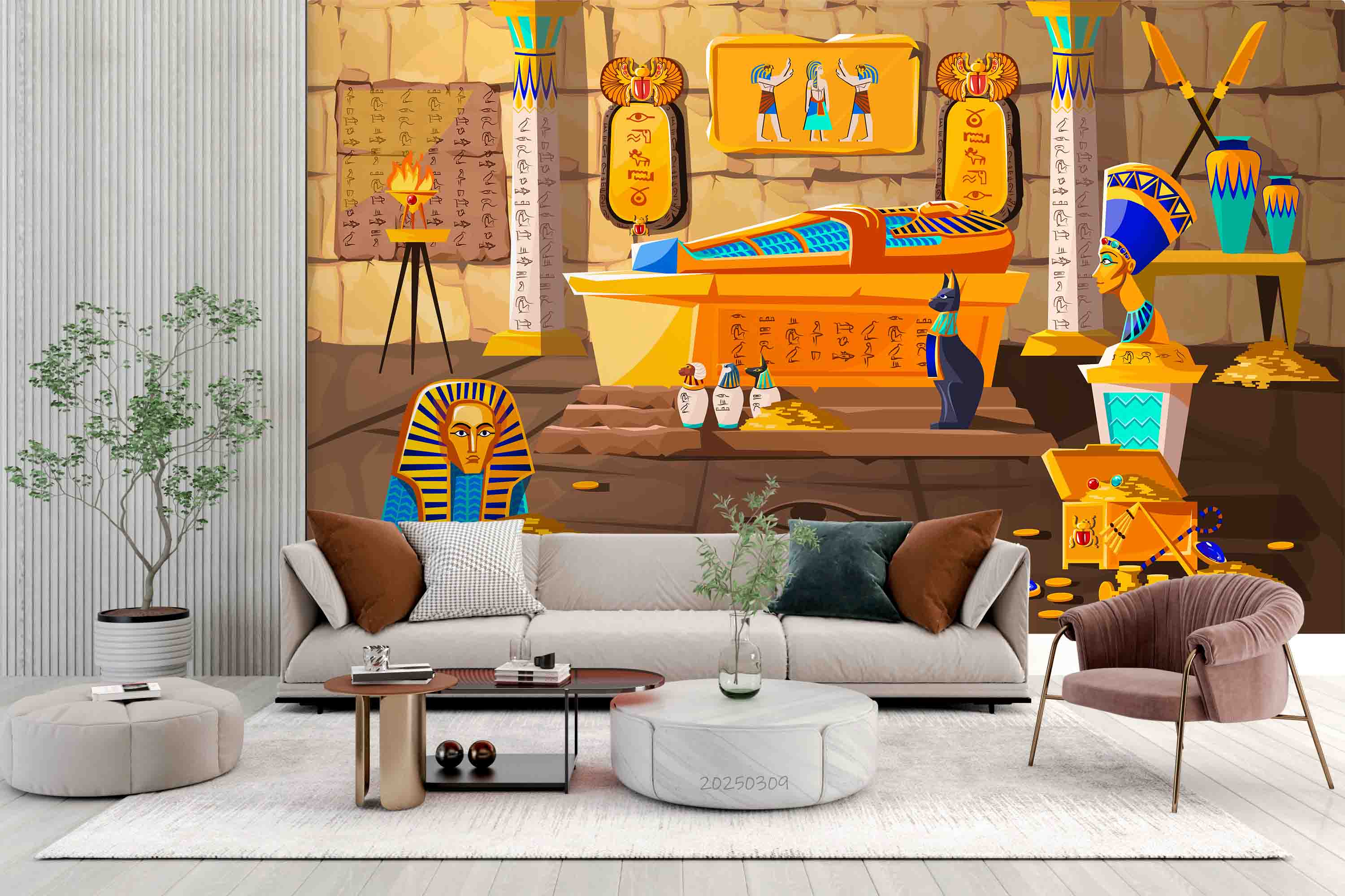 3D Ancient Egypt Pattern Egyptian Hieroglyphic Symbols Wallpaper Wall Mural Wall Decor Wall Art Wall Sticker Remoable Wallpaper LQH