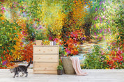 3D Oil Painting Summer Forest Trees Floral Wall Mural Wallpaper GD 3707- Jess Art Decoration