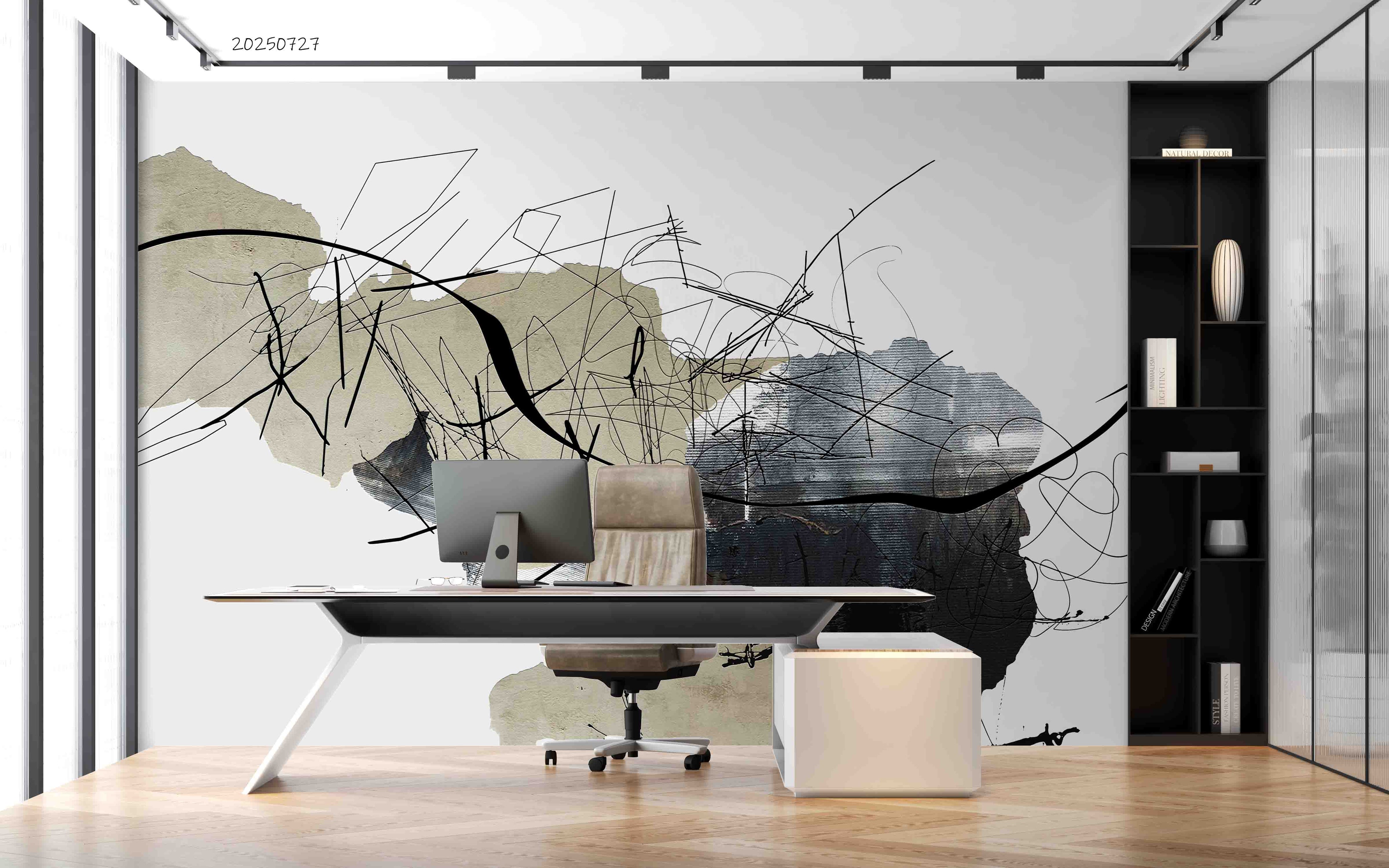 3D Office Business Technology Particle Mesh Wall Mural Wallpaper 9