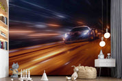 3D City Night Scene Neon Lights Sports Car Wallpaper Wall Mural Wall Decor Wall Art Wall Sticker Remoable Wallpaper