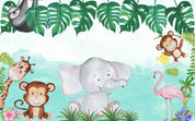 3D Animal Elephant Giraffe Flamingo Monkey Wall Mural Wallpaper YXL 2632