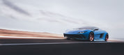3D Blue Sports Car Wallpaper Wall Mural Wall Decor Wall Art Wall Sticker Remoable Wallpaper