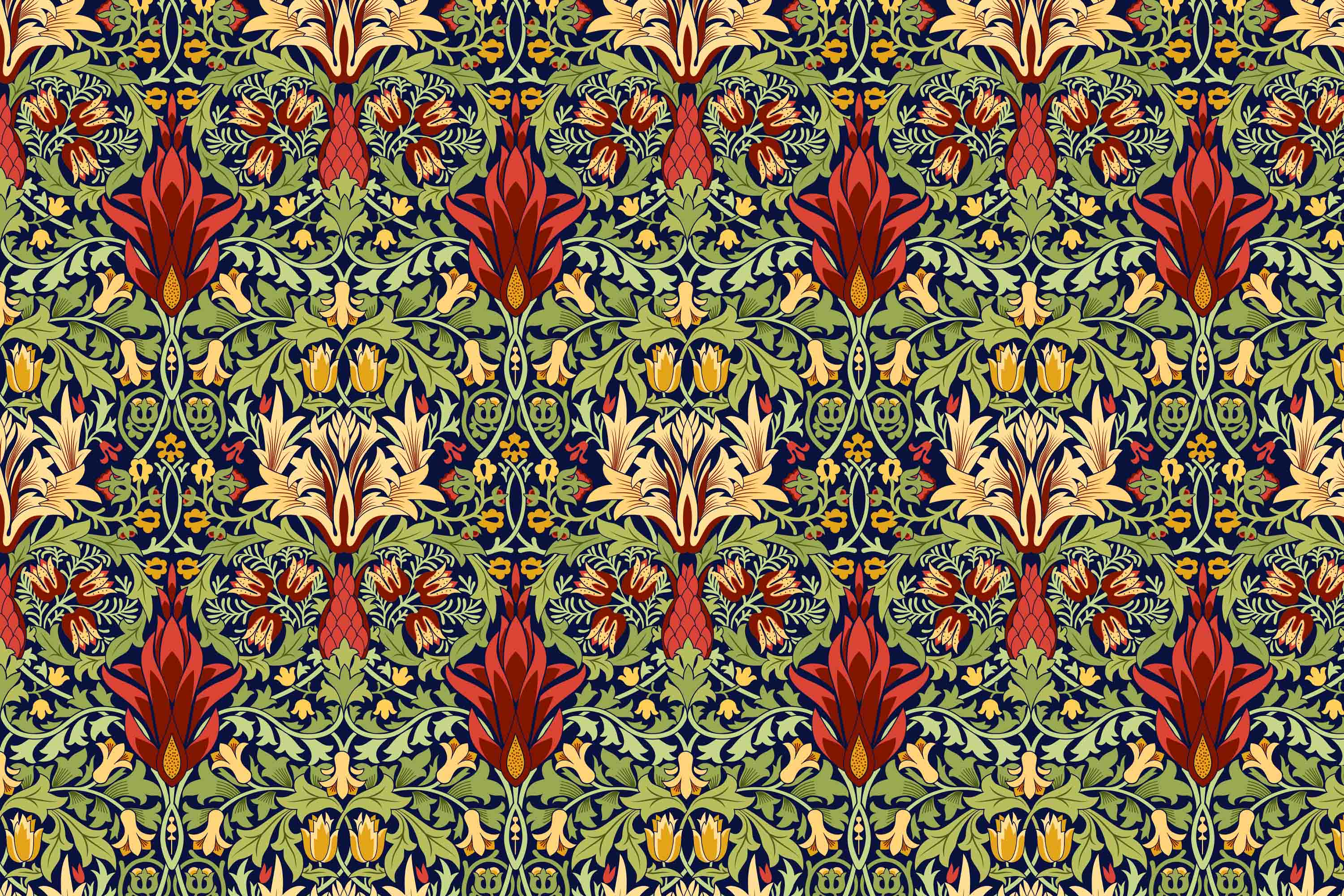 3D Vintage William Morris Pattern Wallpaper Wall Mural Wall Decor Wall Art Wall Sticker Remoable Wallpaper