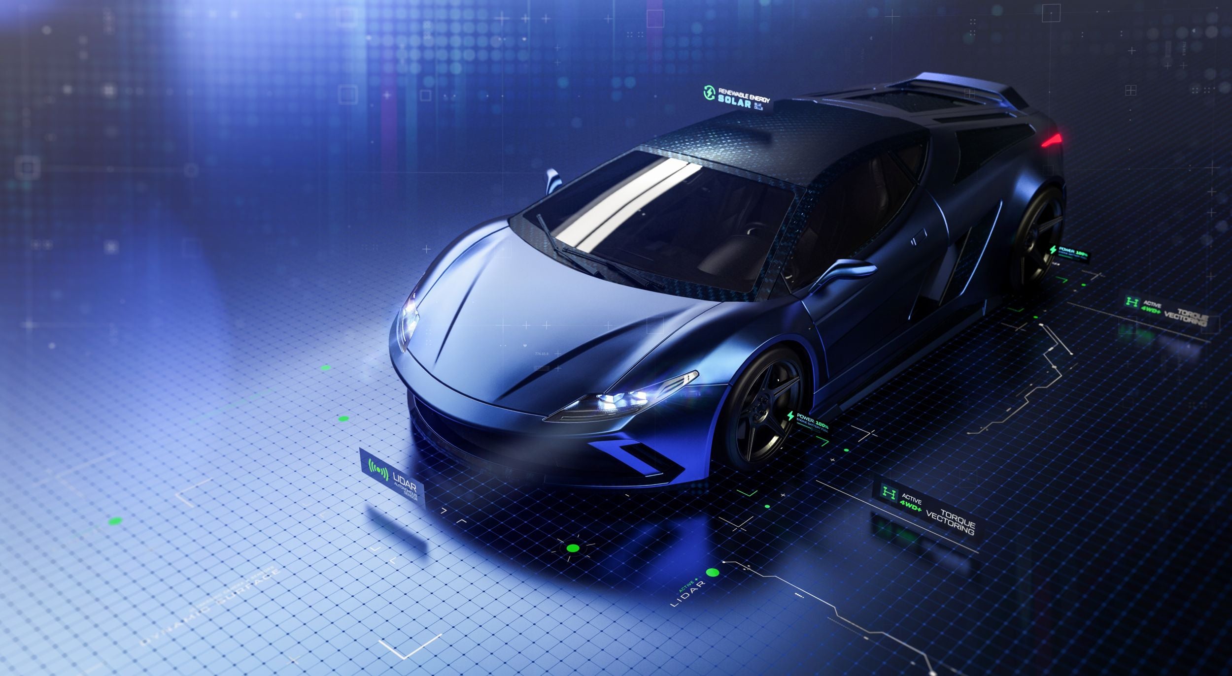 3D Blue Sports Car Wallpaper Wall Mural Wall Decor Wall Art Wall Sticker Remoable Wallpaper