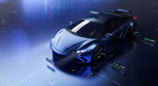 3D Blue Sports Car Wallpaper Wall Mural Wall Decor Wall Art Wall Sticker Remoable Wallpaper
