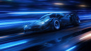 3D Blue Sports Car Wallpaper Wall Mural Wall Decor Wall Art Wall Sticker Remoable Wallpaper