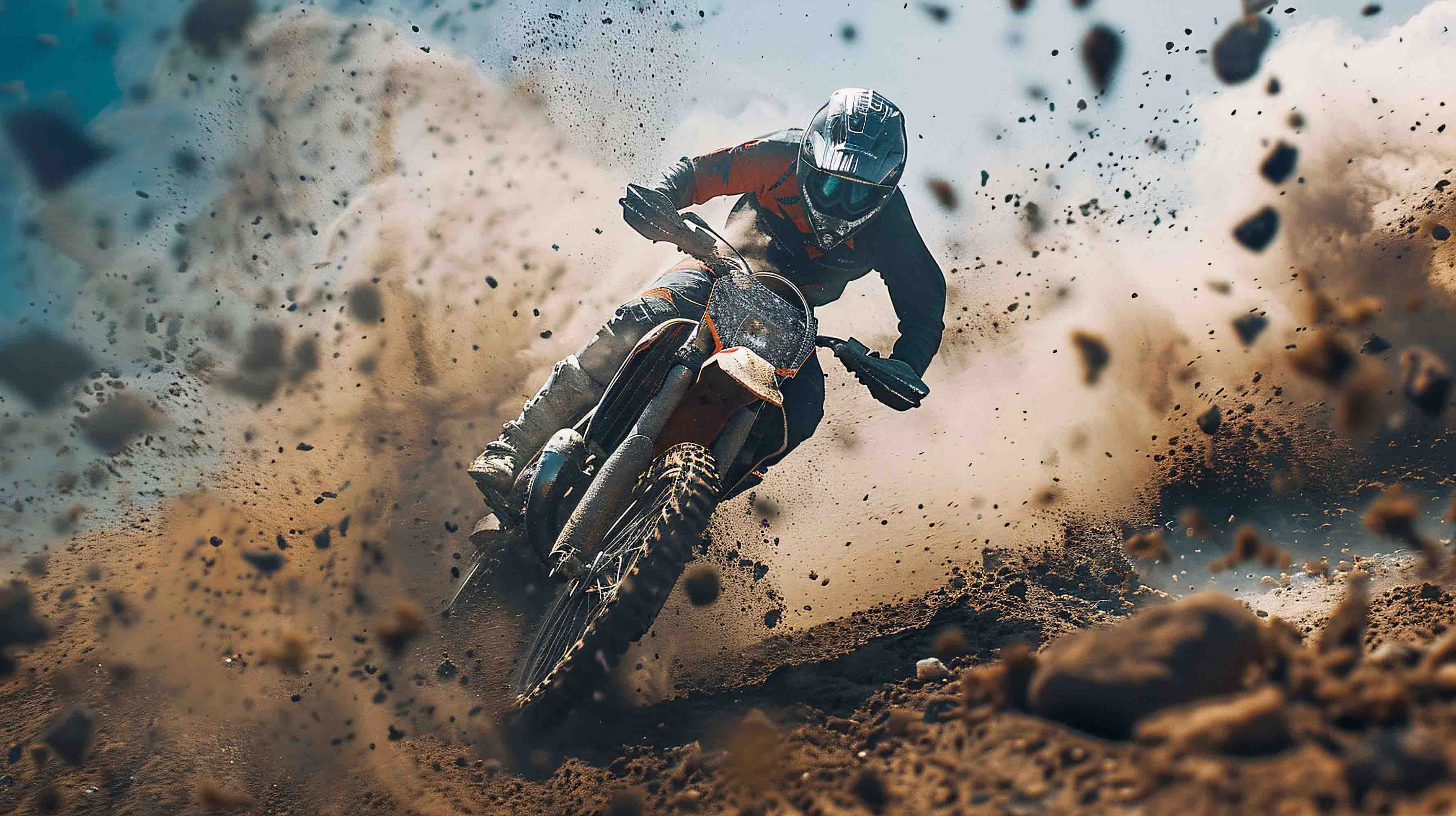3D Sandy Soil Motorbike Person Wall Mural Wallpaper YXL 43