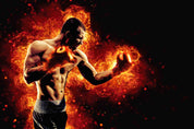 3D Man Boxing Glove Ignis Round Wall Mural Wallpaper YXL 135