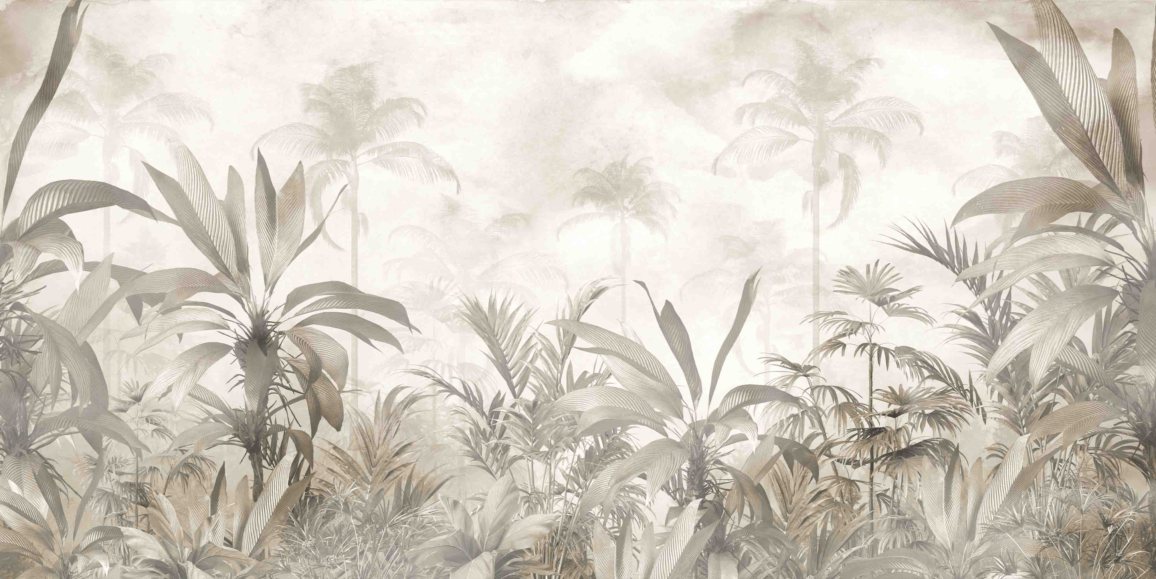 3D Forest Tree Cloud Sky Fog Gray Wall Mural Wallpaper YXL 553
