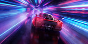 3D Neon Red Sports Car Wallpaper Wall Mural Wall Decor Wall Art Wall Sticker Remoable Wallpaper
