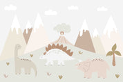 3D Mountain Dinosaur Cloud Volcano Wall Mural Wallpaper YXL 336