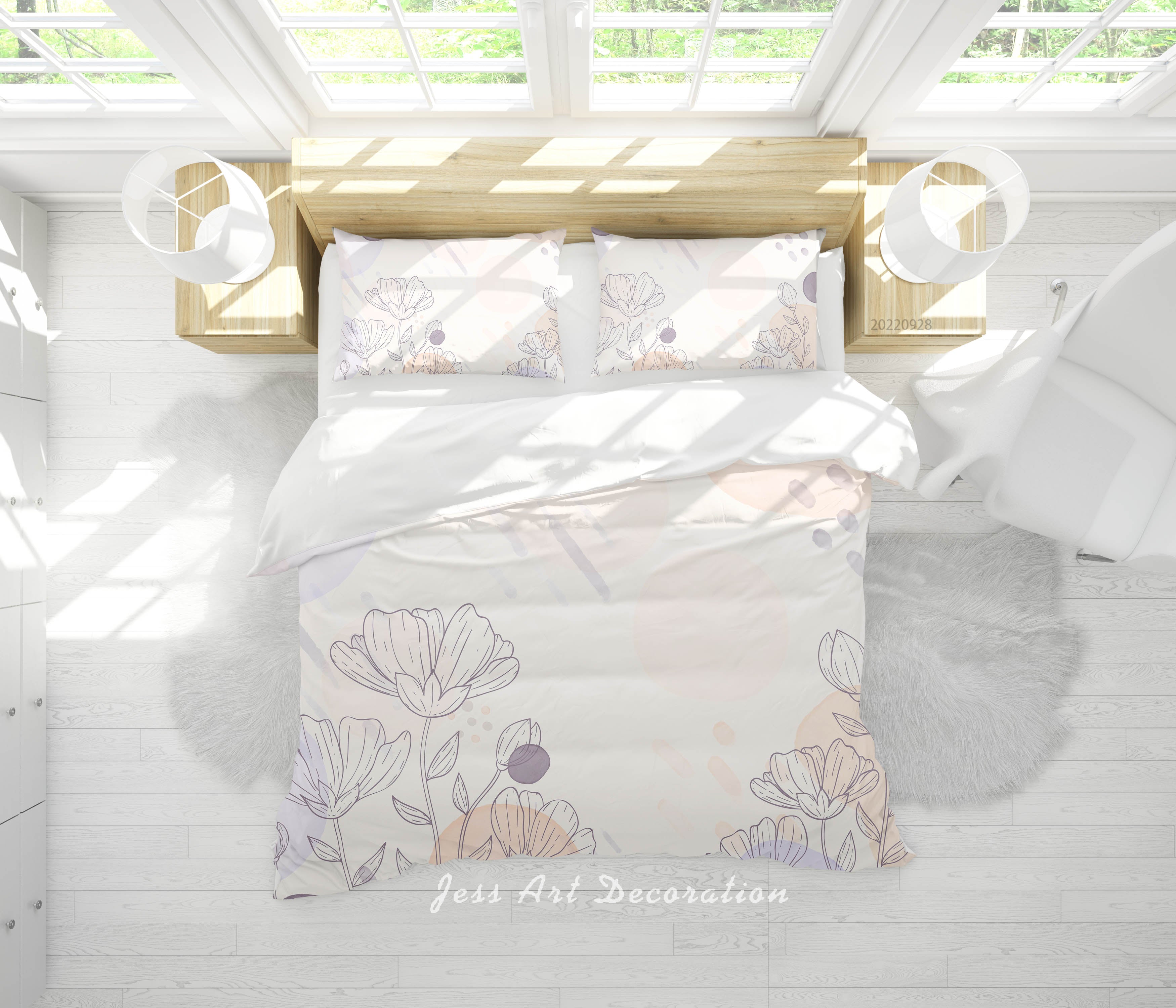 3D Floral Dandelion Quilt Cover Set Bedding Set Duvet Cover Pillowcase 289