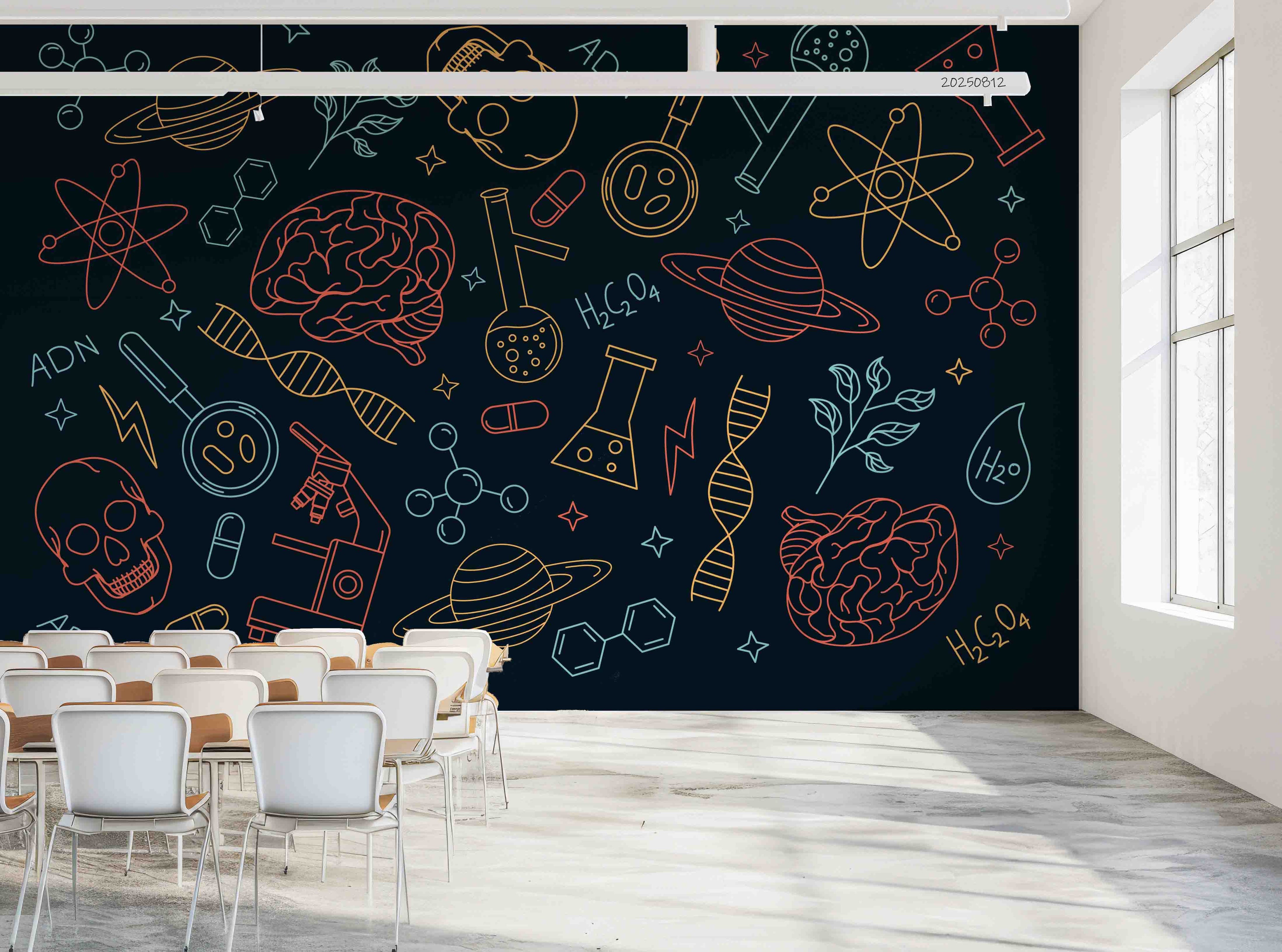 3D School STEM Science Lab Classroom Teaching Aid Wall Mural Wallpaper 42