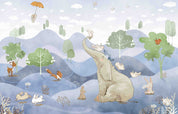 3D Play Centre Amusement Park Funfair Carnie Cartoon Animals Scenery Wall Mural Wallpaper 30