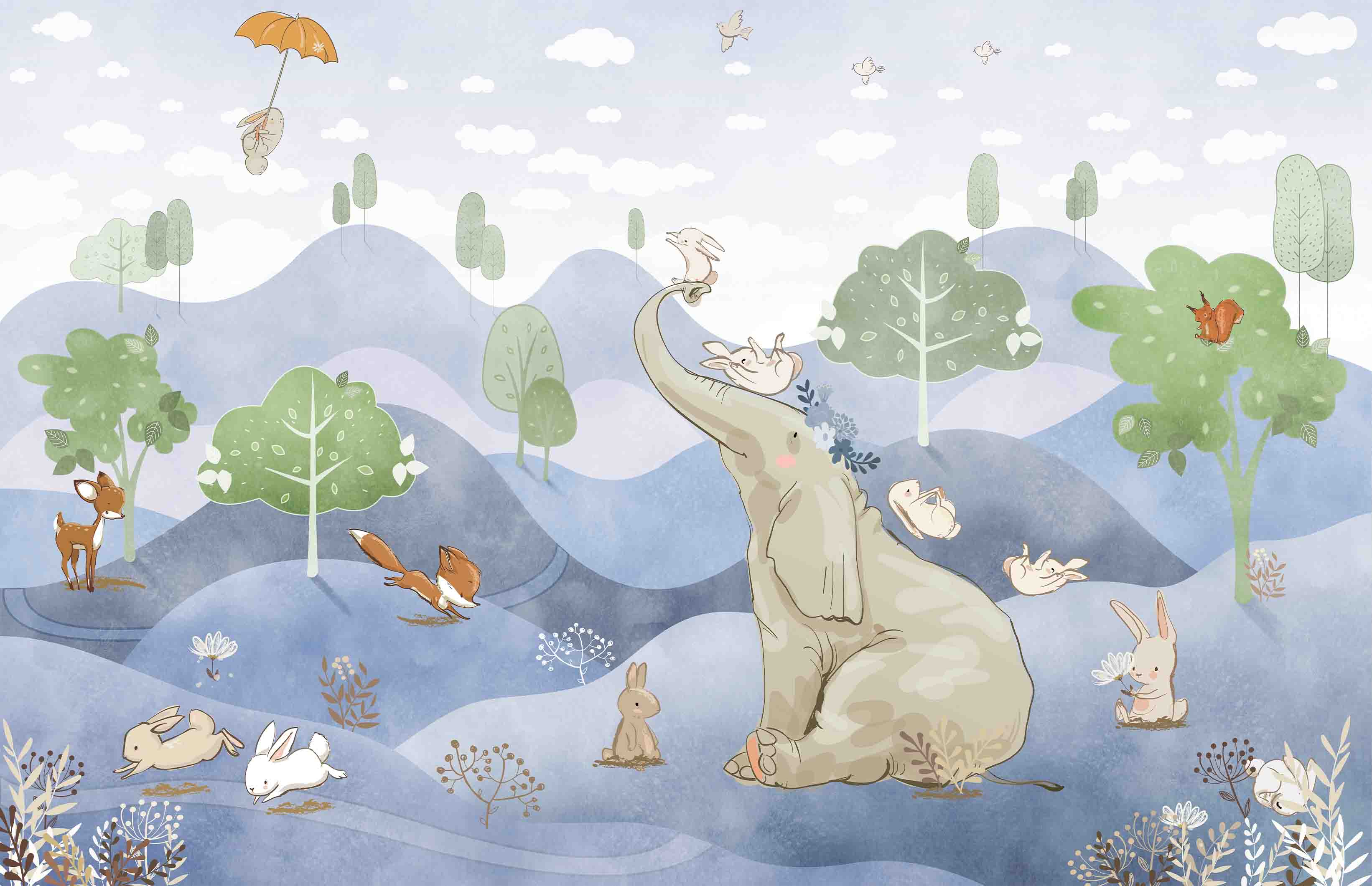 3D Play Centre Amusement Park Funfair Carnie Cartoon Animals Scenery Wall Mural Wallpaper 30