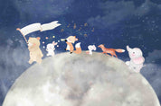 3D Bear Mouse Fox The Earth Elephant Flag Wall Mural Wallpaper YXL 388