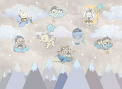 3D Play Centre Amusement Park Funfair Carnie Cartoon Animals Wall Mural Wallpaper 14