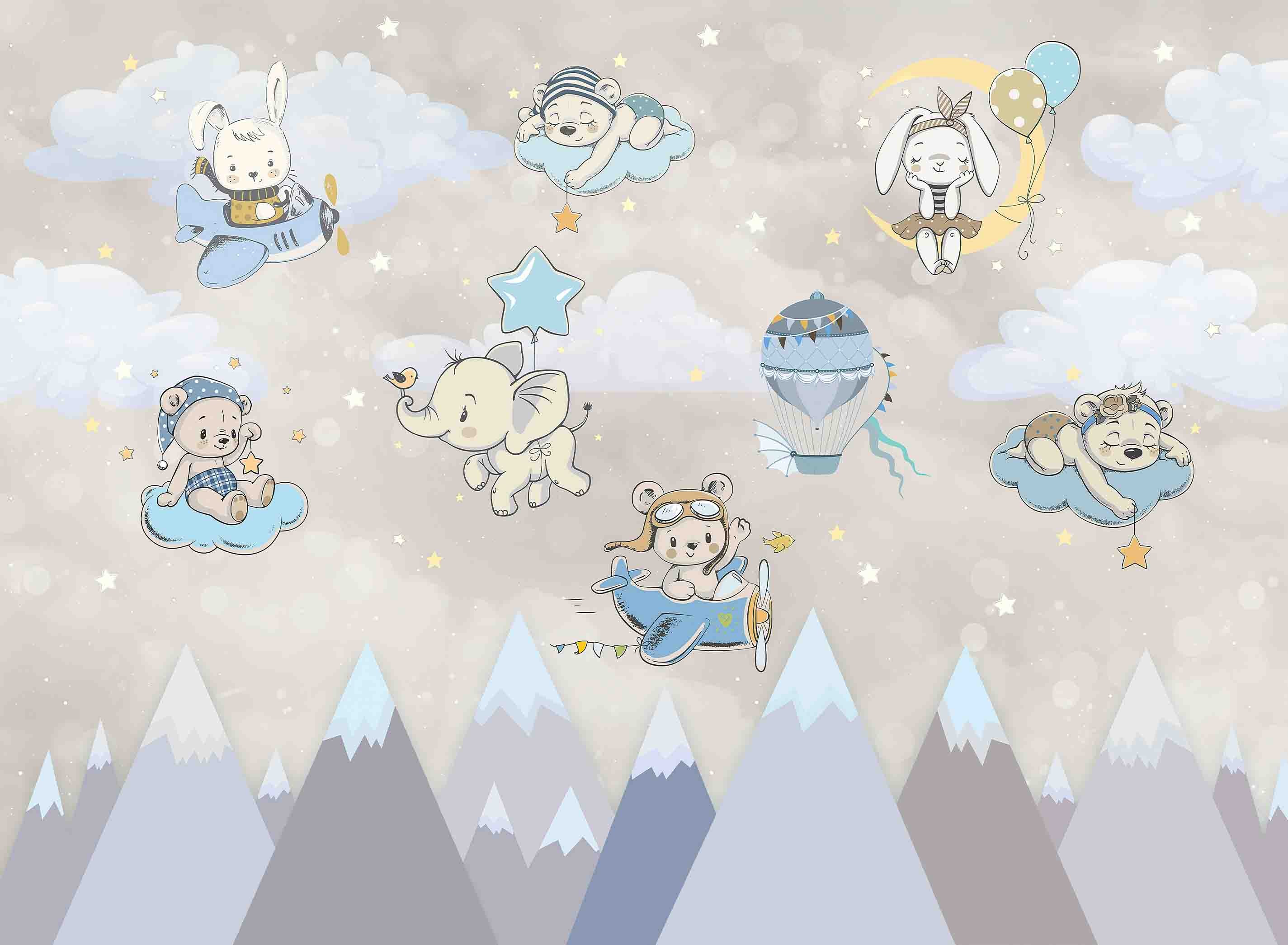 3D Play Centre Amusement Park Funfair Carnie Cartoon Animals Wall Mural Wallpaper 14