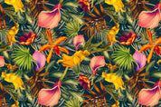 3D Flower Phalaenopsis Leaf Green Wall Mural Wallpaper YXL 510