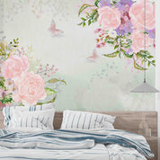 3D Watercolor Floral Leaves Butterfly Wall Mural Wallpaper GD 5668- Jess Art Decoration