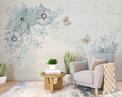 3D Jewelry Floral Butterfly Tile Background Wall Mural Wallpaper GD 4663- Jess Art Decoration