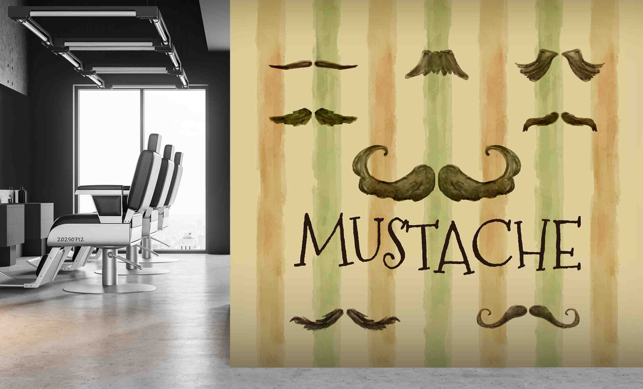 3D Barber Shop Hair Salon Wall Mural Wallpaper 0