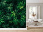 3D Tropical Leaves Dark Green Water Drops Texture Natural Background Wall Mural Wallpaper GD 3263- Jess Art Decoration