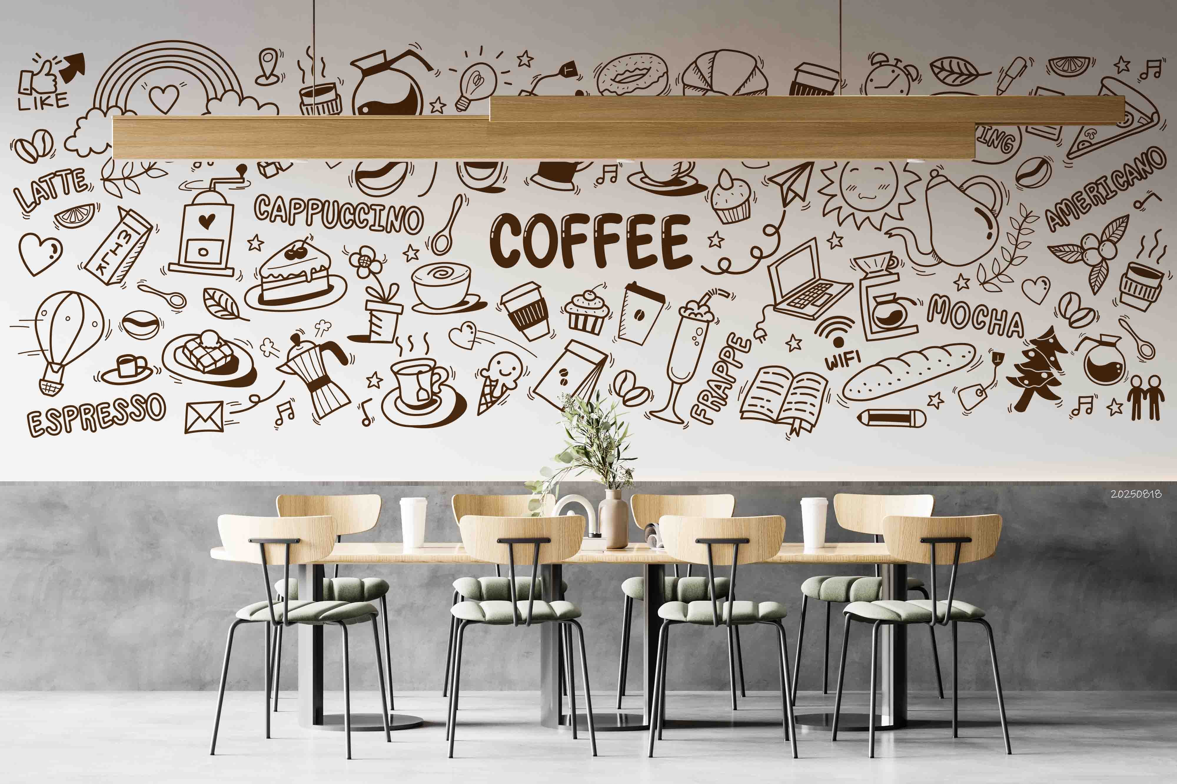 3D Restaurant Snack Bar Diner Fast Food Coffee Dessert Wall Mural Wallpaper 18