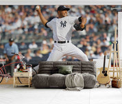 3D New York Yankees Reserve Pitcher Wall Mural Wallpaper GD 5619- Jess Art Decoration