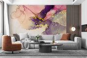 3D Abstract Damaskeen Crack Gold Dust Wall Mural Wallpaper YXL 601