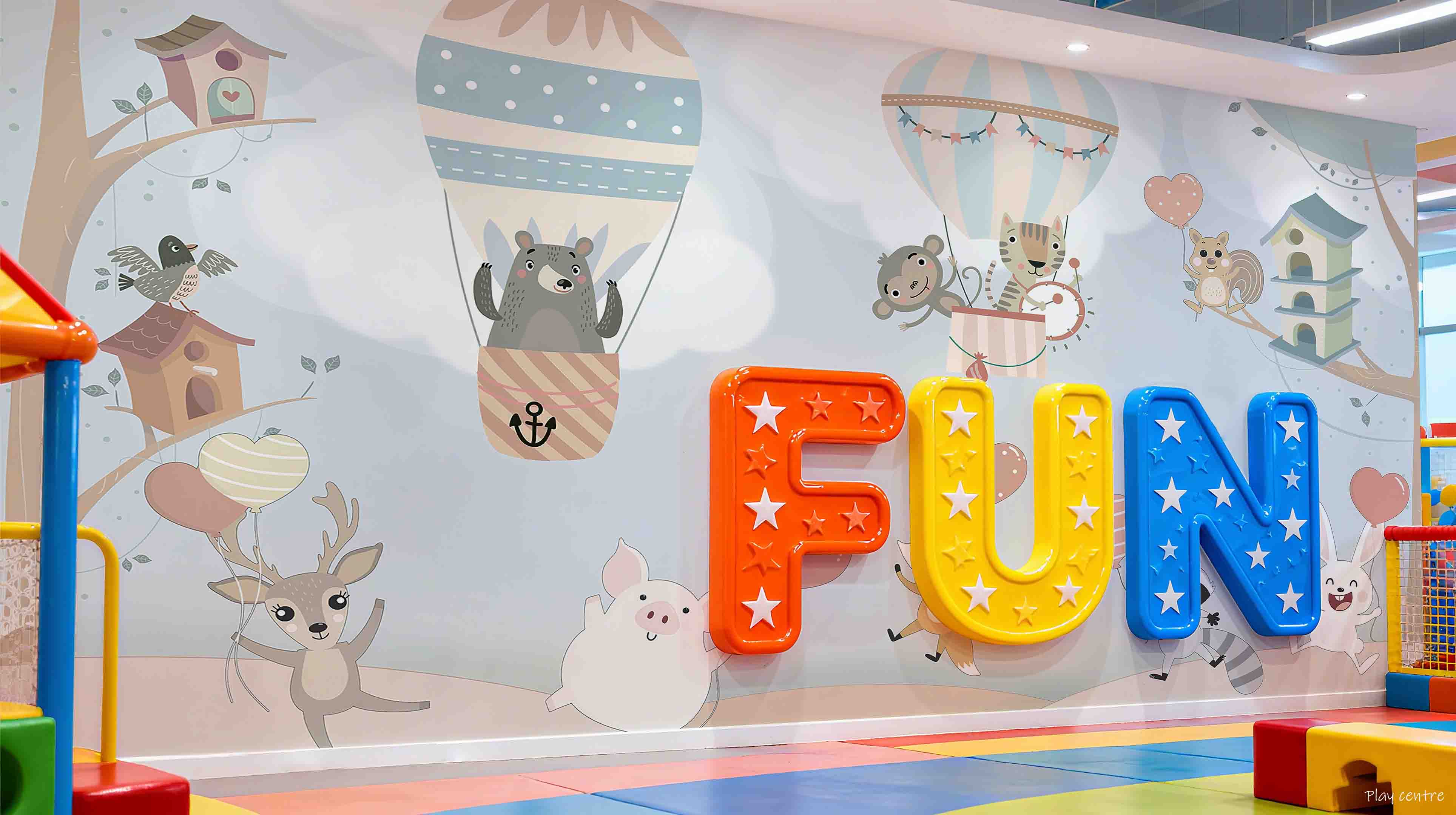 3D Play Centre Amusement Park Funfair Carnie Cartoon Animals Wall Mural Wallpaper 11