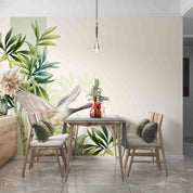 3D Asian Plants Leaves Watercolor Illustration Birds Wall Mural Wallpaper GD 3405- Jess Art Decoration