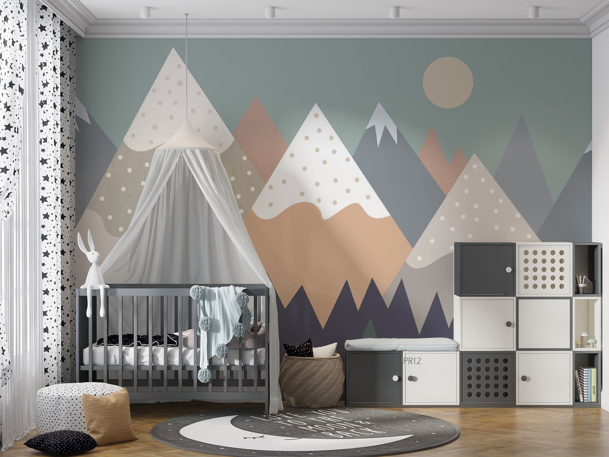3D Cartoon Mountain Sun Kids Wall Mural Wallpaper GD 4985- Jess Art Decoration