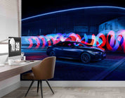 3D Sports Car Neon Pattern Wallpaper Wall Mural Wall Decor Wall Art Wall Sticker Remoable Wallpaper