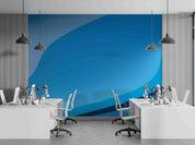 3D Office Business Commerce Blue Geometric Modern Wall Mural Wallpaper 32