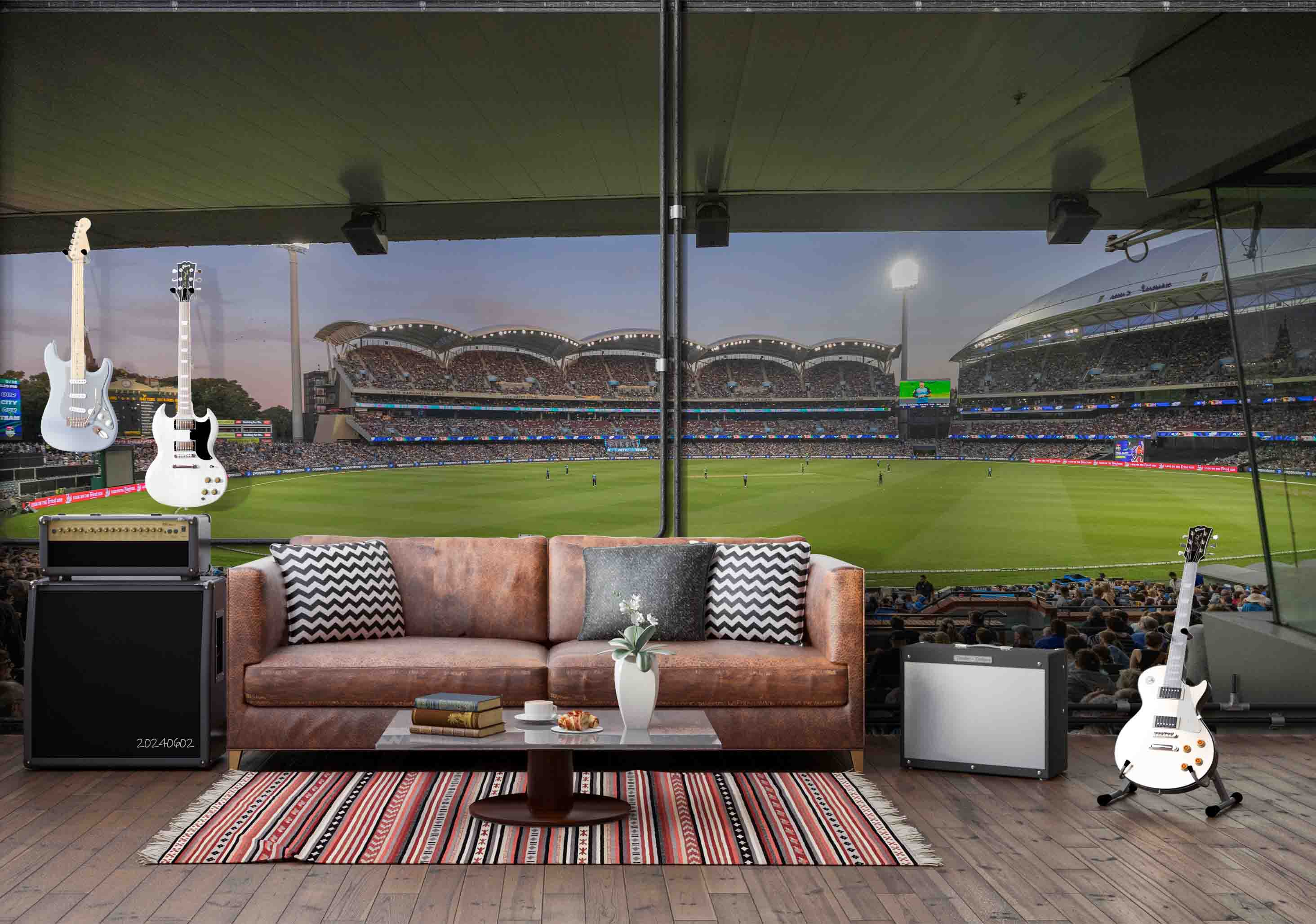 3D Architecture Stadium Auditorium Contest Lamplight Wall Mural Wallpaper YXL 453