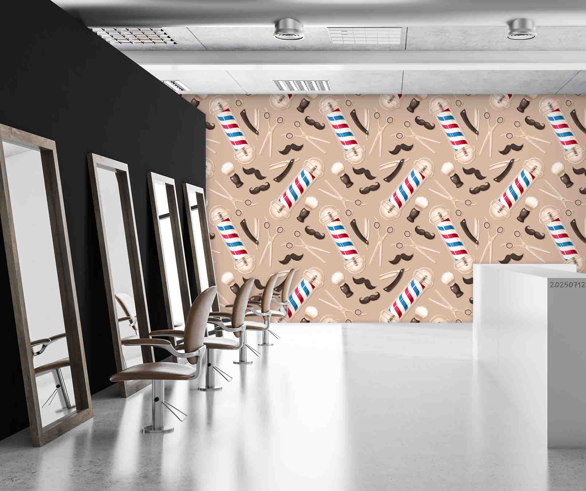 3D Salon Shop Beauty Salon Barber Shop Pattern Wall Mural Wallpaper 13